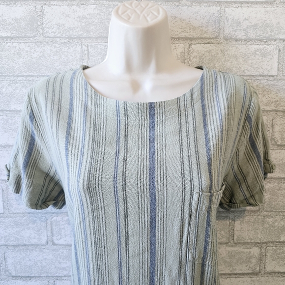 Anthro. Cloth & Stone Striped Casual Dress - Picture 2 of 8